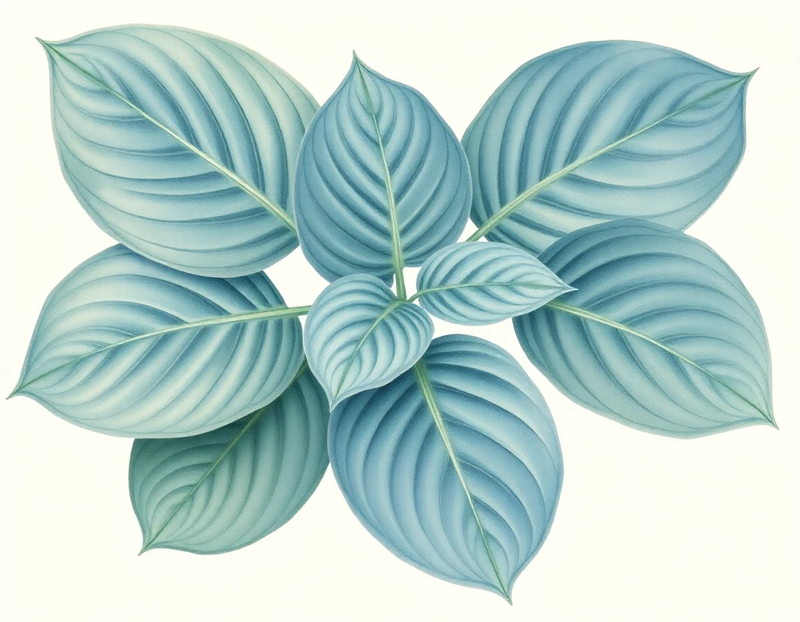 Watercolor illustration of Hosta 'Margie's Angel'