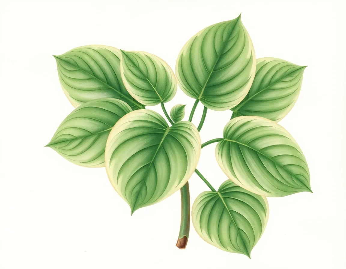 Watercolor illustration of Hosta 'Matilda'