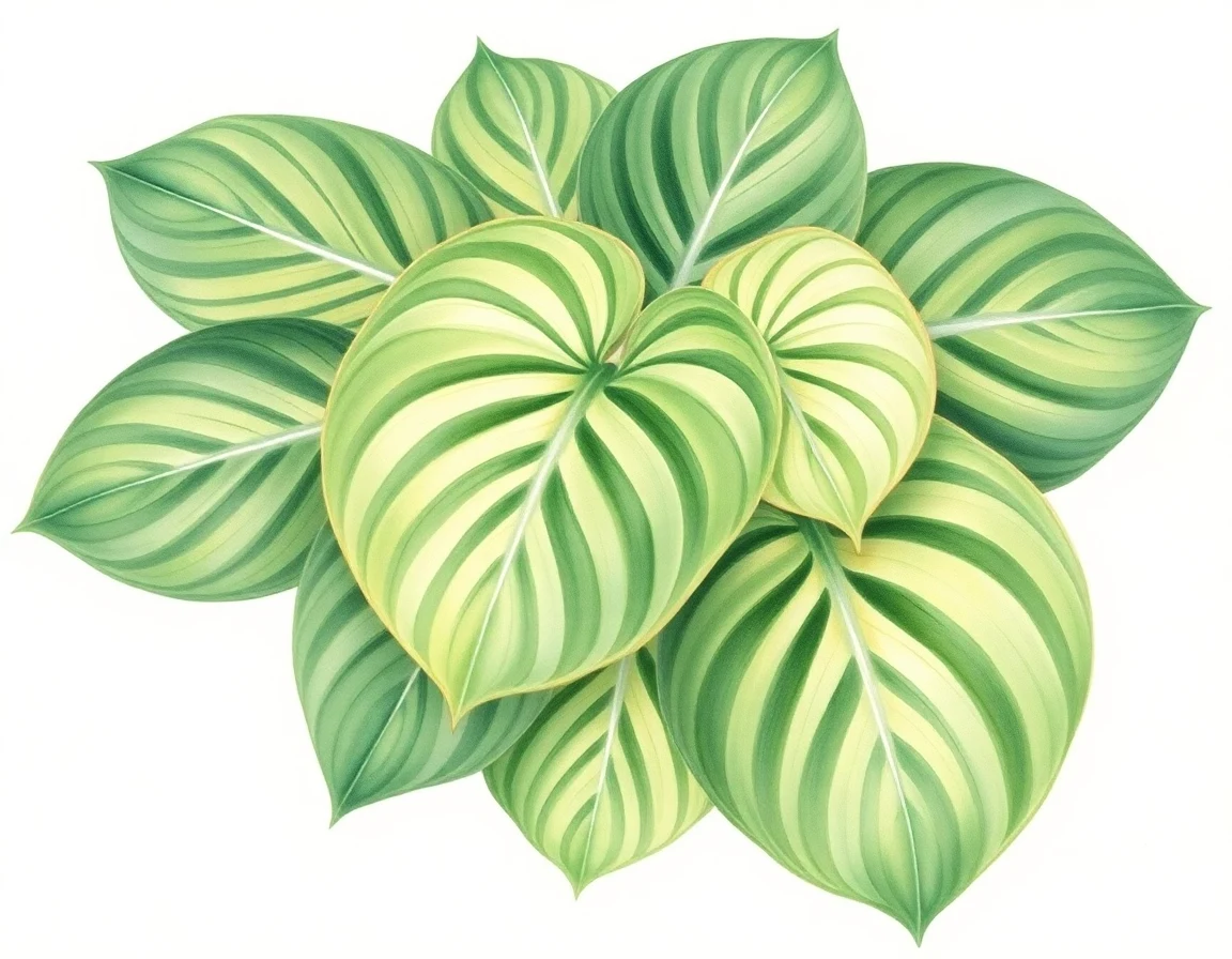 Watercolor illustration of Hosta 'Matthew Braedon'