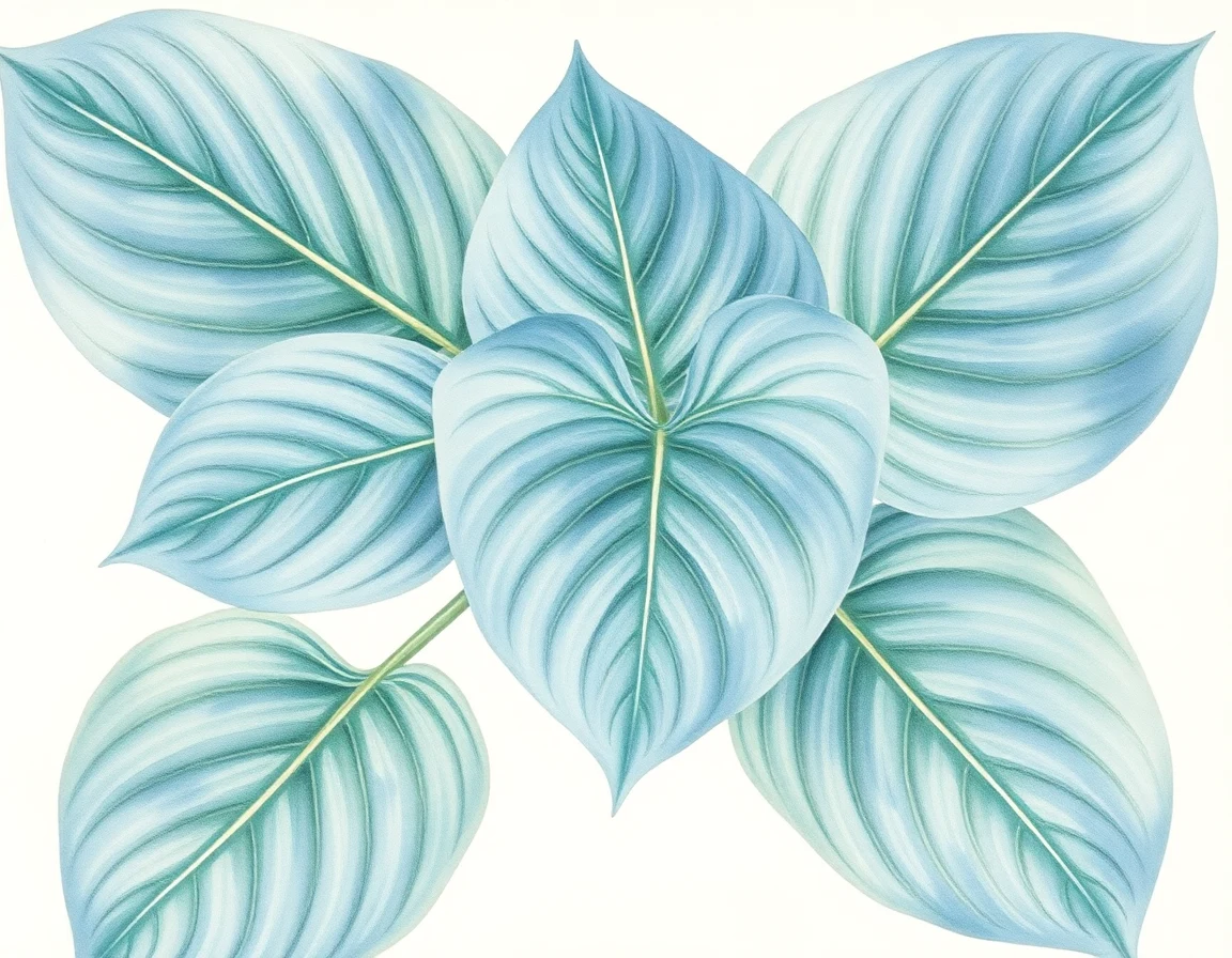 Watercolor illustration of Hosta 'Me and My Shadow'