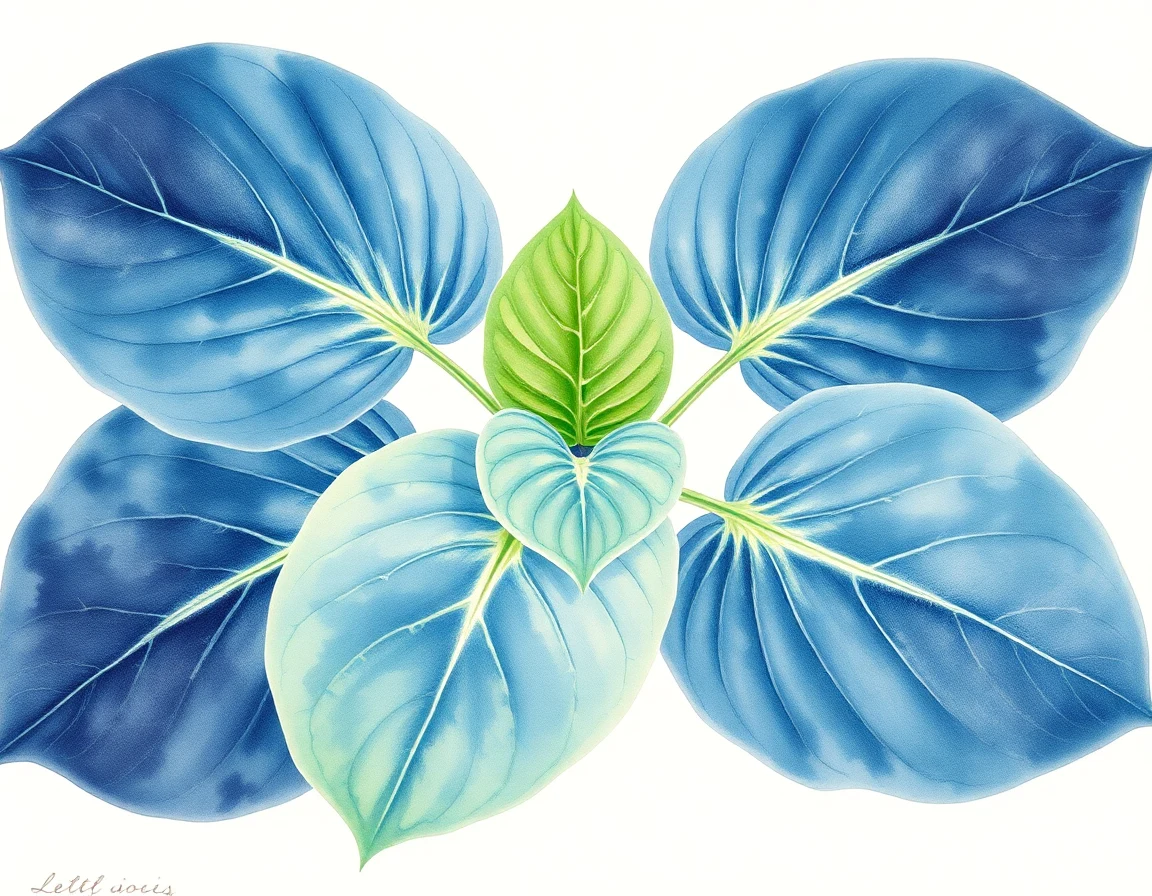 Watercolor illustration of Hosta 'Mellow Yellow'