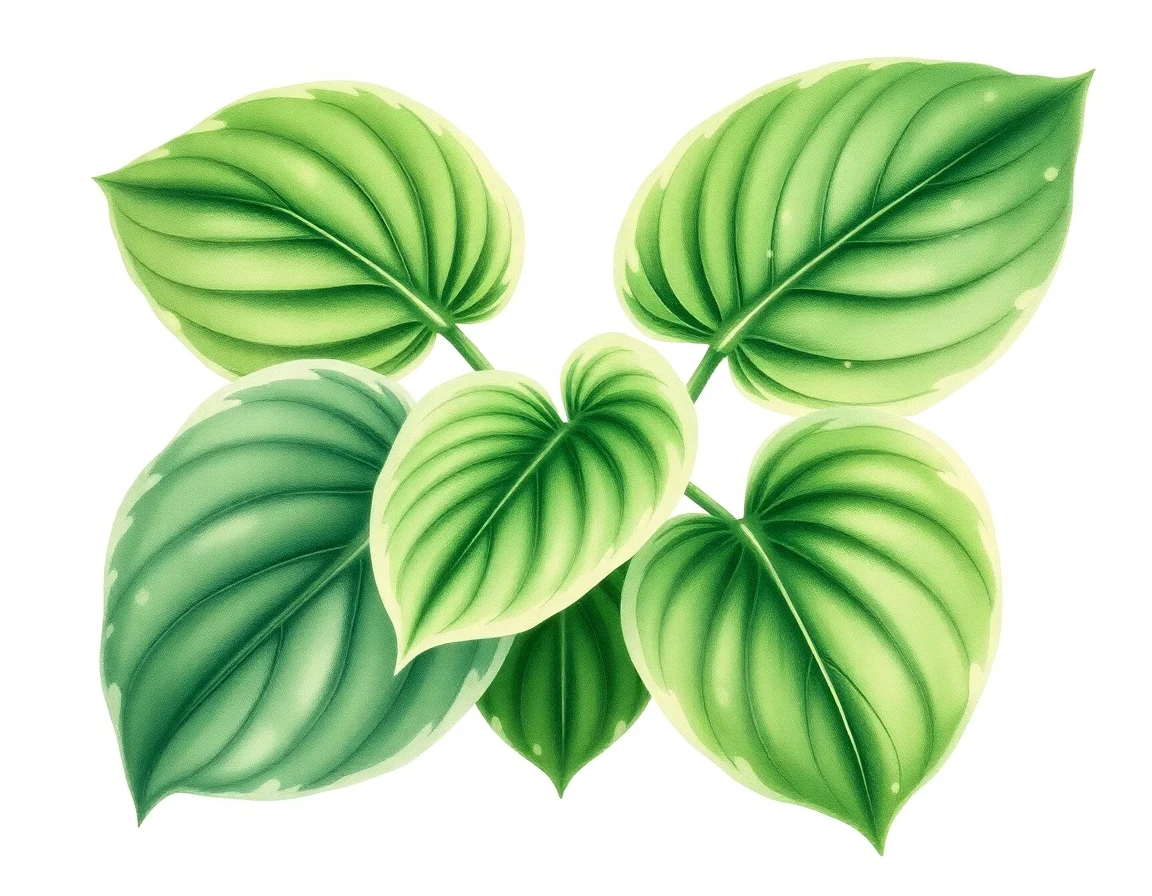 Watercolor illustration of Hosta 'Merry Sunshine'