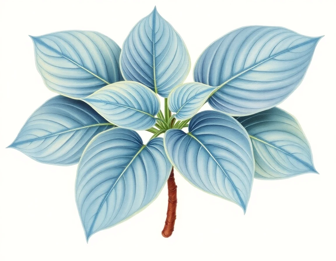 Watercolor illustration of Hosta 'Midwest Magic'