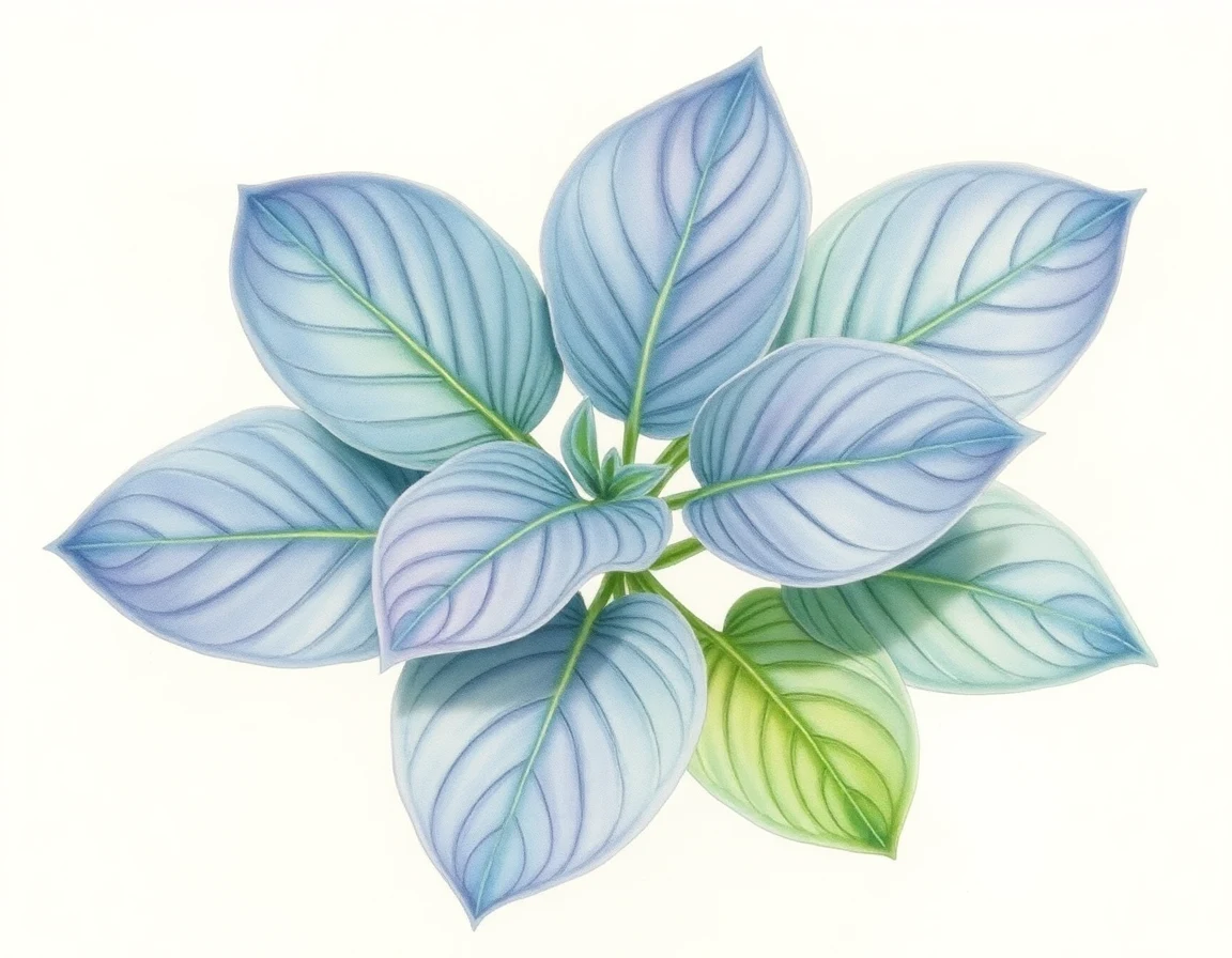 Watercolor illustration of Hosta 'Mighty Mite'