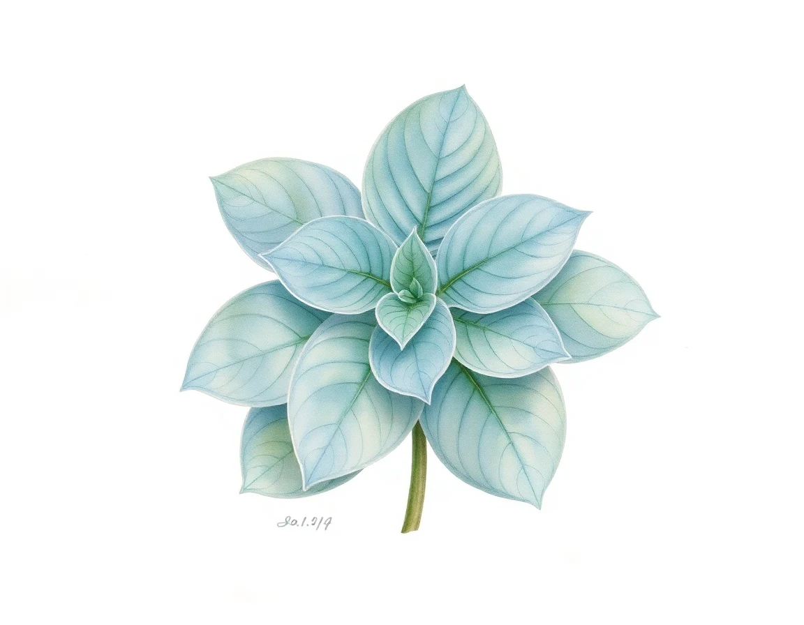 Watercolor illustration of Hosta 'Mikawa No Yuki'