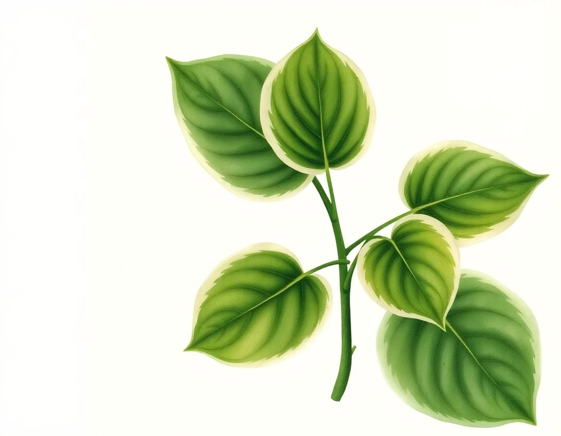 Watercolor illustration of Hosta 'Milkmaid'