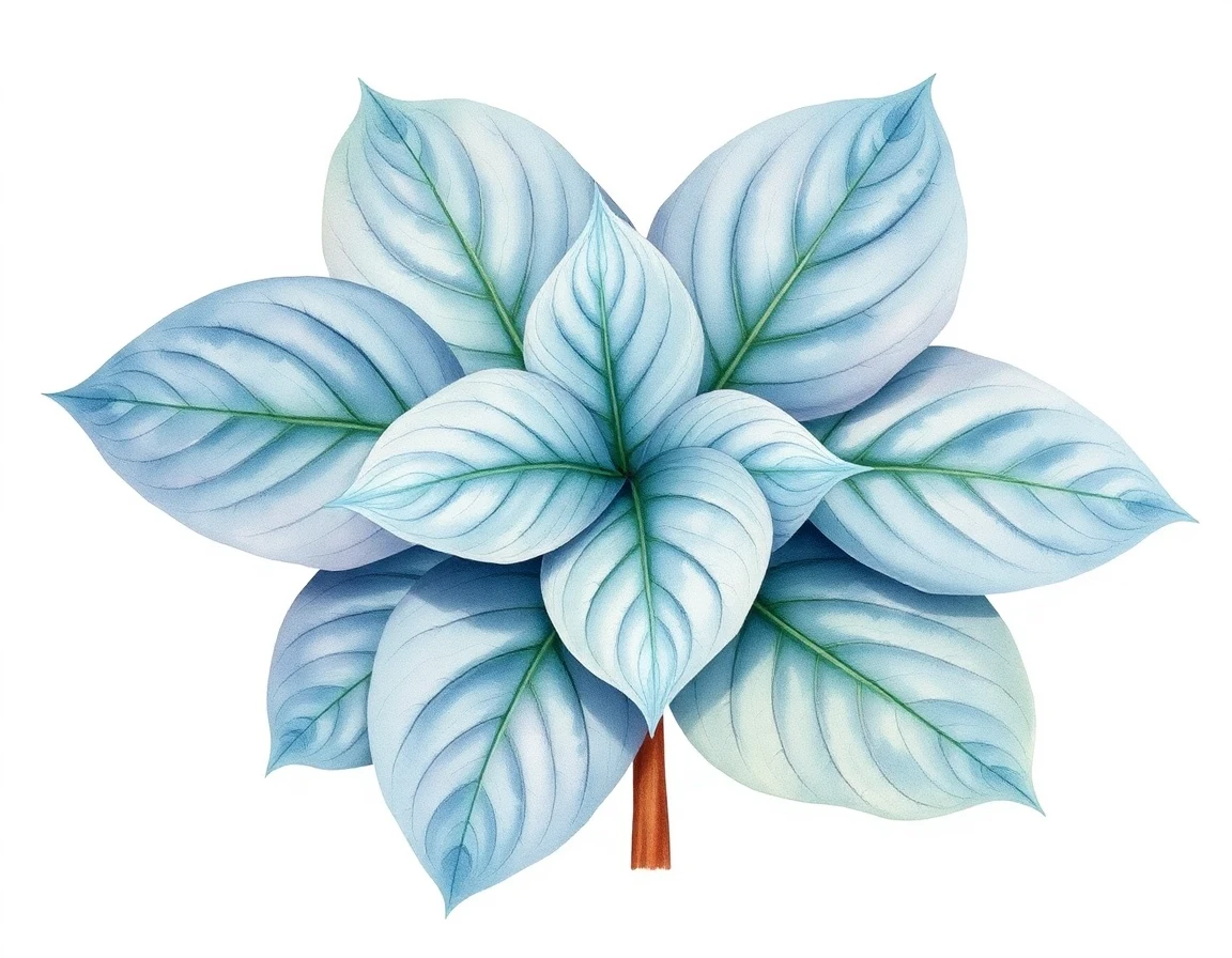 Watercolor illustration of Hosta 'Millennium'