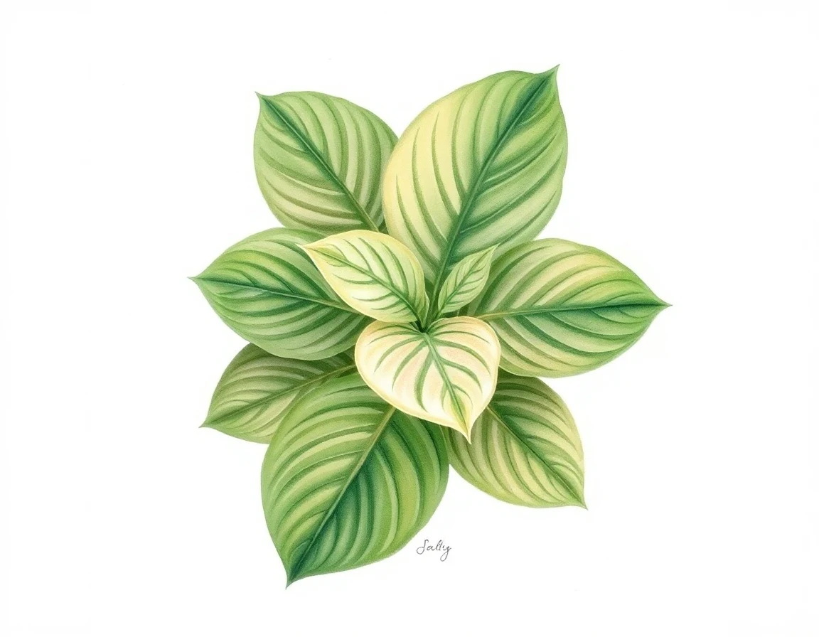 Watercolor illustration of Hosta 'Minnesota Nice'