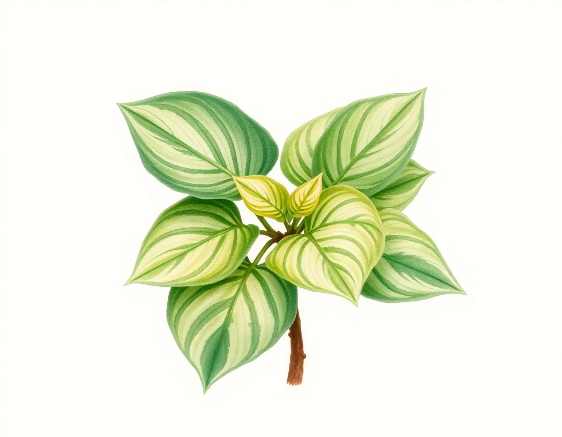 Watercolor illustration of Hosta 'Minnie Klopping'