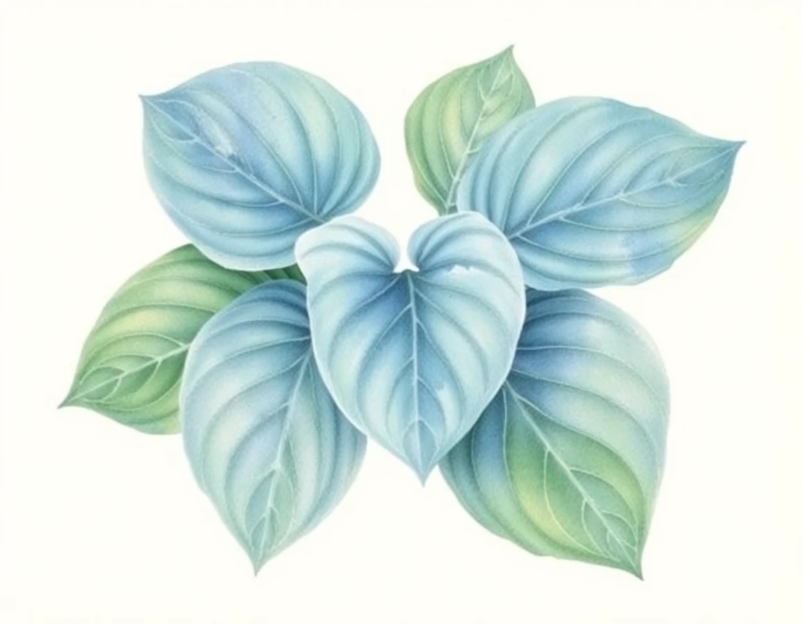Watercolor illustration of Hosta 'Mint Condition'