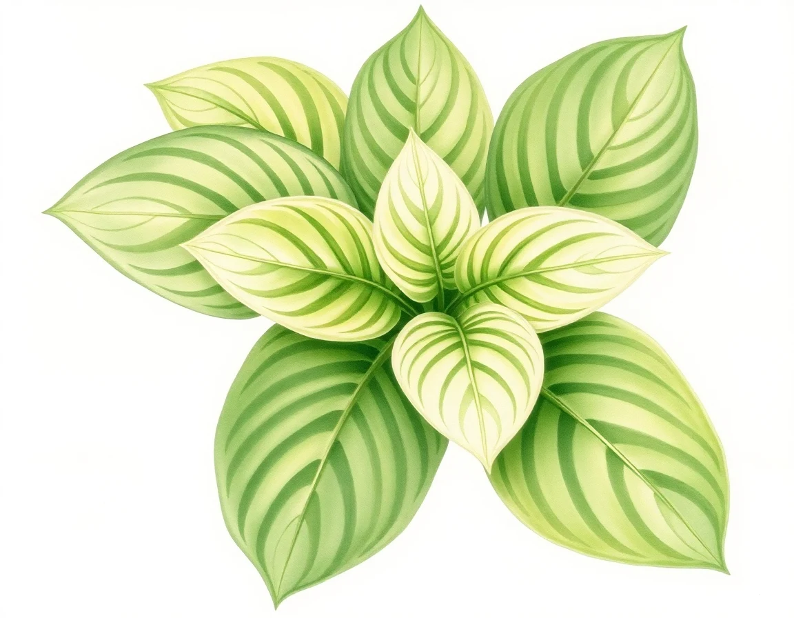 Watercolor illustration of Hosta 'Miss Shamim'