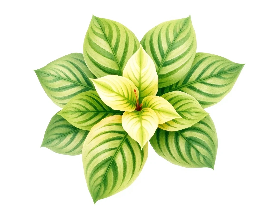 Watercolor illustration of Hosta 'Missie Mouse'