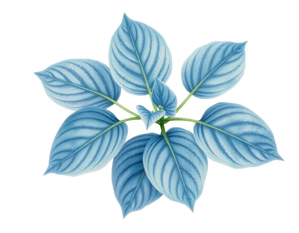 Watercolor illustration of Hosta 'Mississippi Mist'