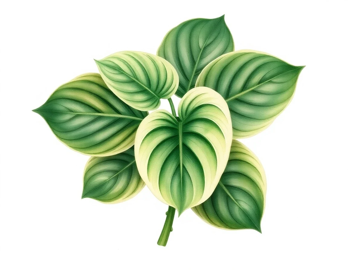Watercolor illustration of Hosta 'Mistress Mabel'