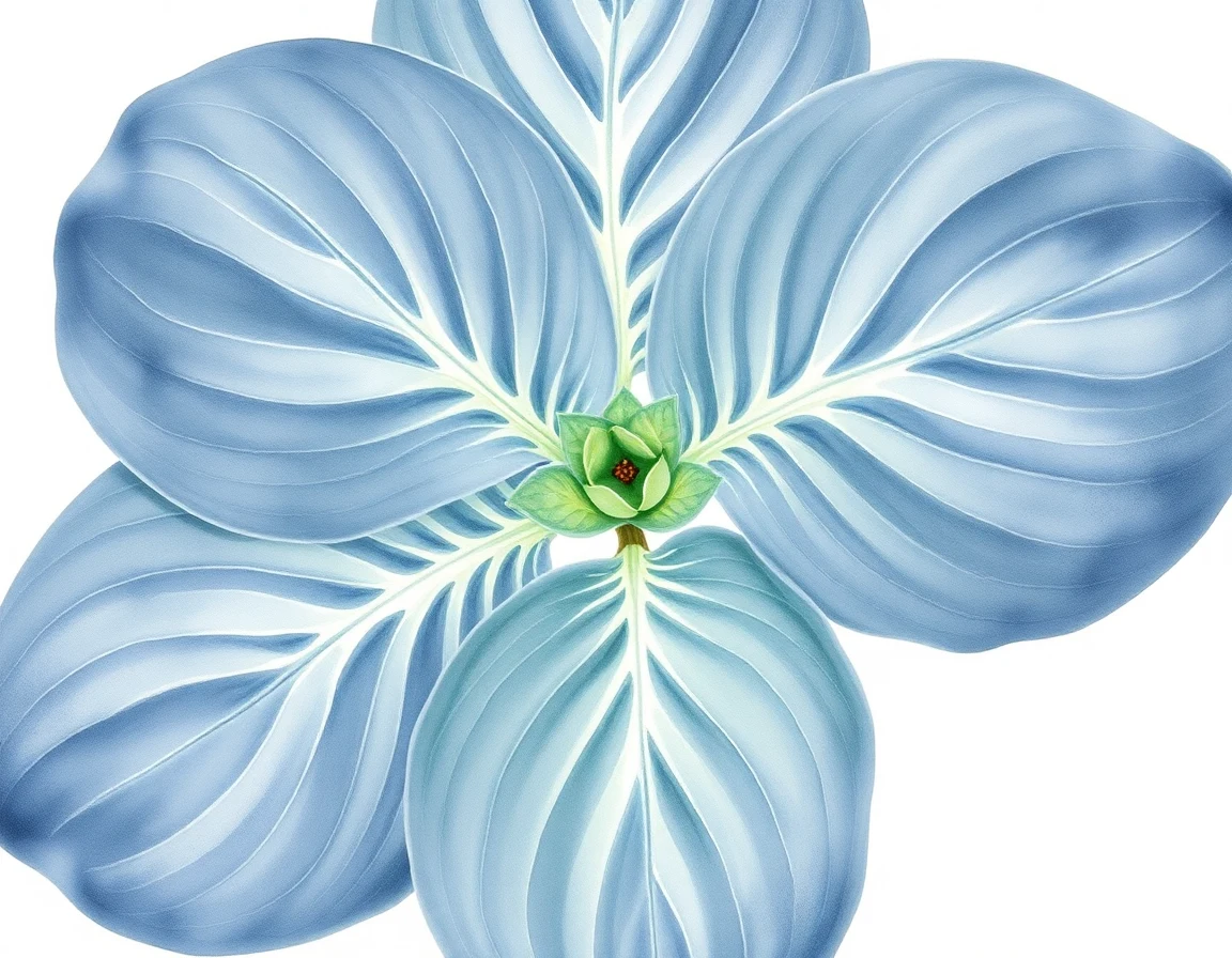 Watercolor illustration of Hosta 'Modern Dance'