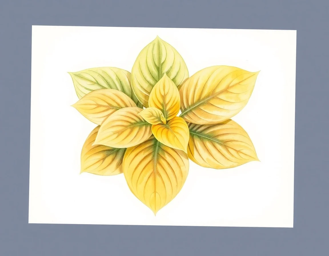 Watercolor illustration of Hosta 'Molly'