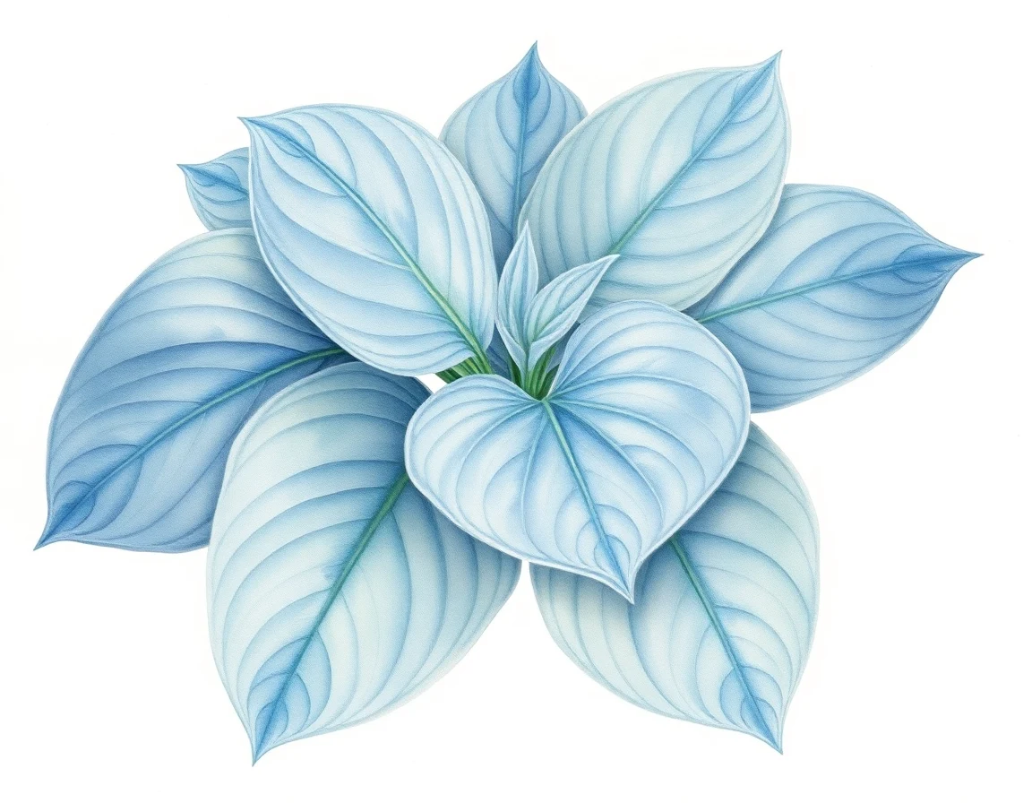 Watercolor illustration of Hosta 'Mom's Girl'