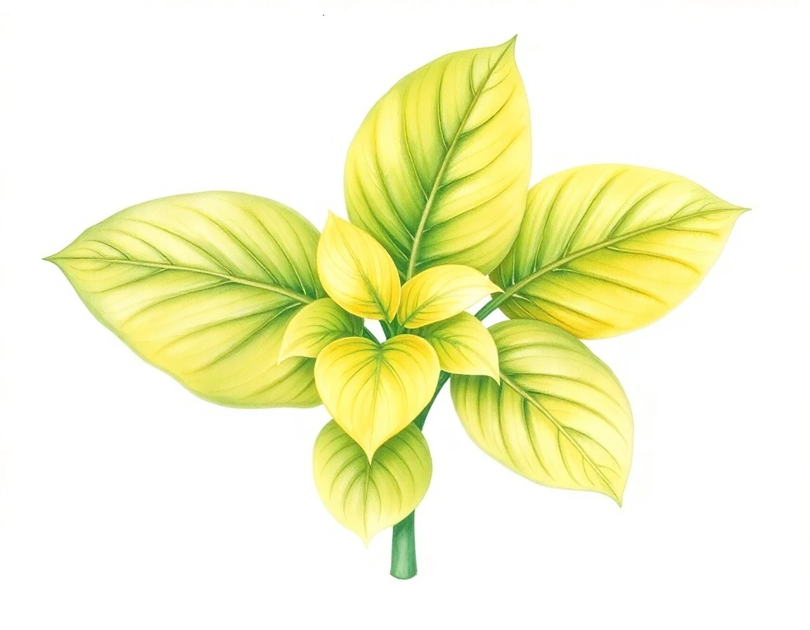Watercolor illustration of Hosta 'Money Honey'