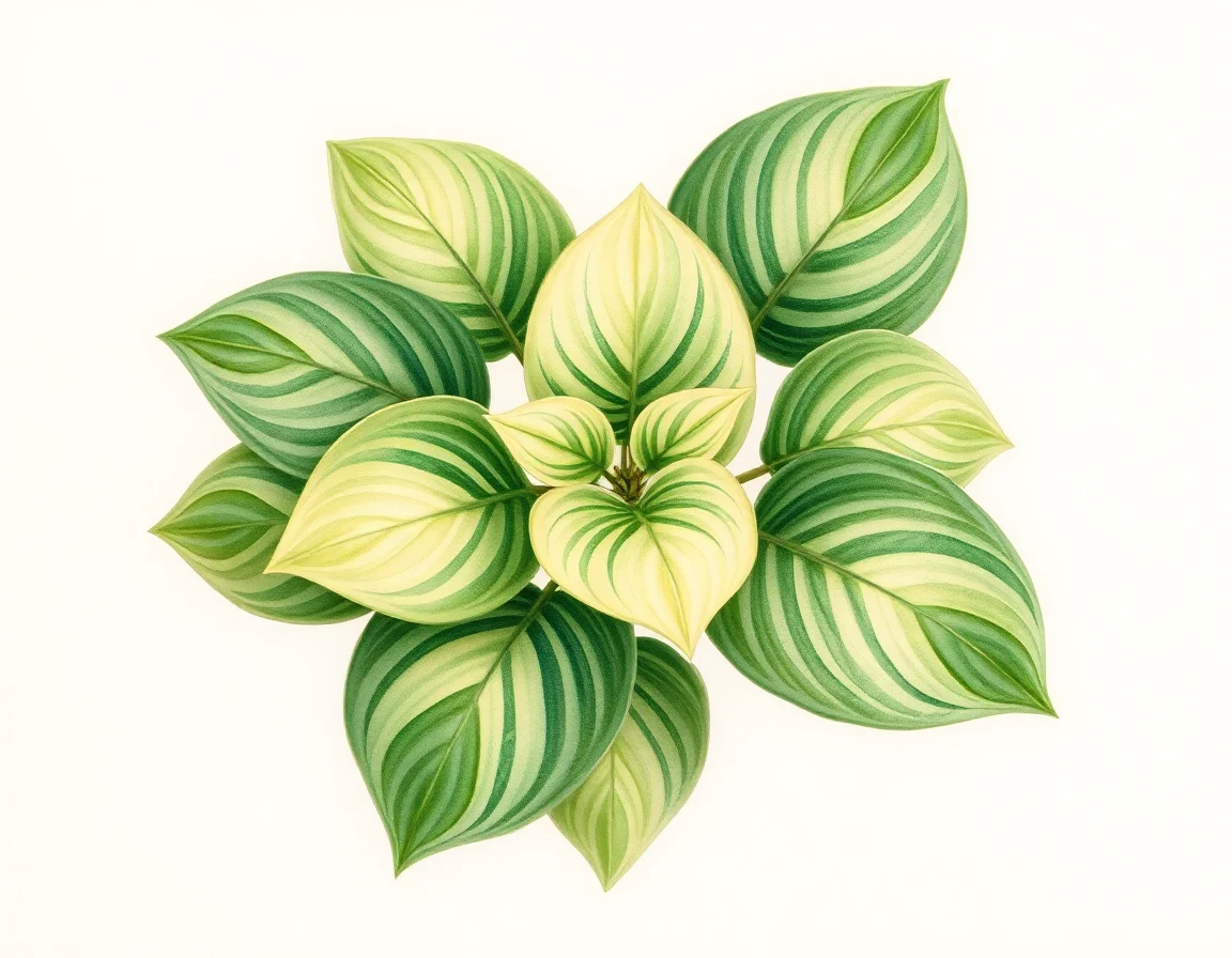 Watercolor illustration of Hosta 'Monster Ears'