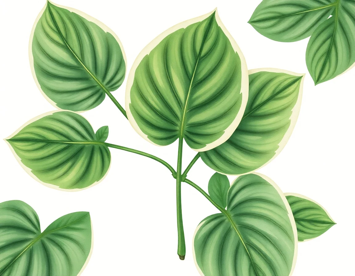 Watercolor illustration of Hosta 'Mount Hood'