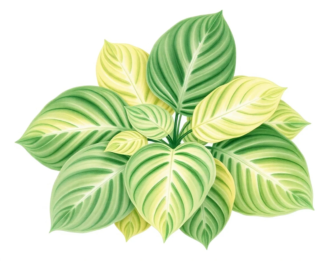 Watercolor illustration of Hosta 'Mountain Pride'