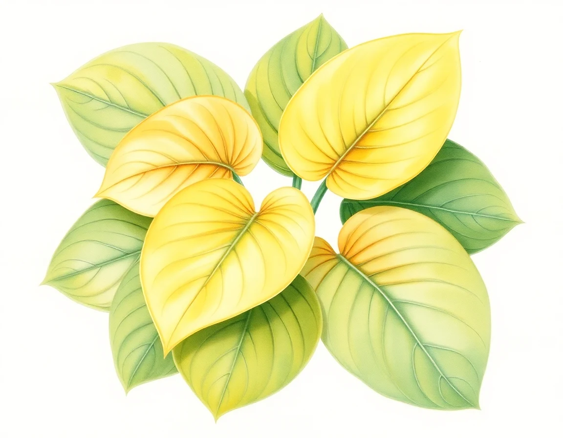 Watercolor illustration of Hosta 'Mountain Sunrise'