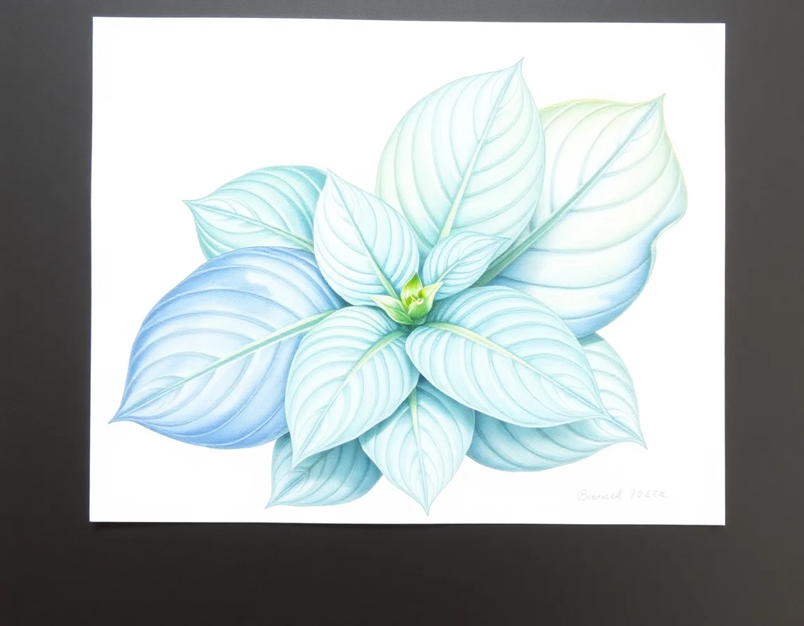 Watercolor illustration of Hosta 'Mr Z'