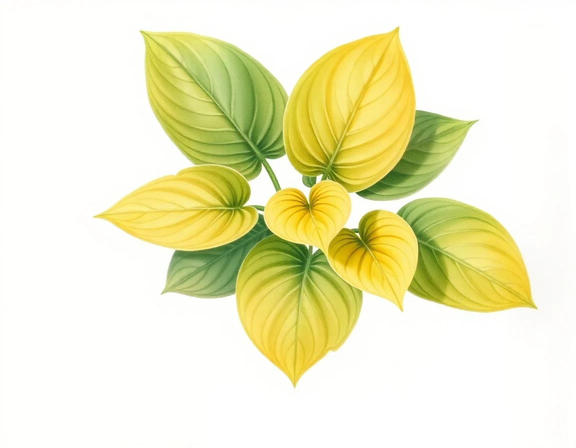 Watercolor illustration of Hosta 'Munchkin Fire'