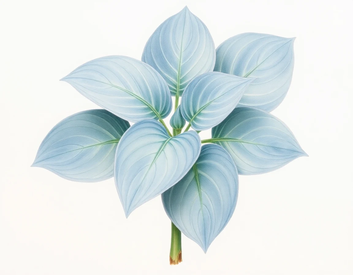 Watercolor illustration of Hosta 'Munchkin'