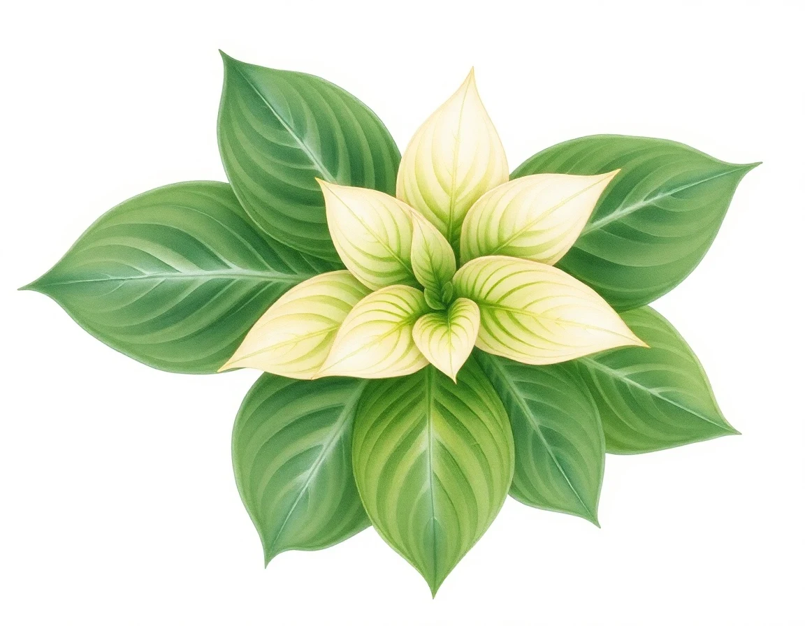 Watercolor illustration of Hosta 'My Darling'