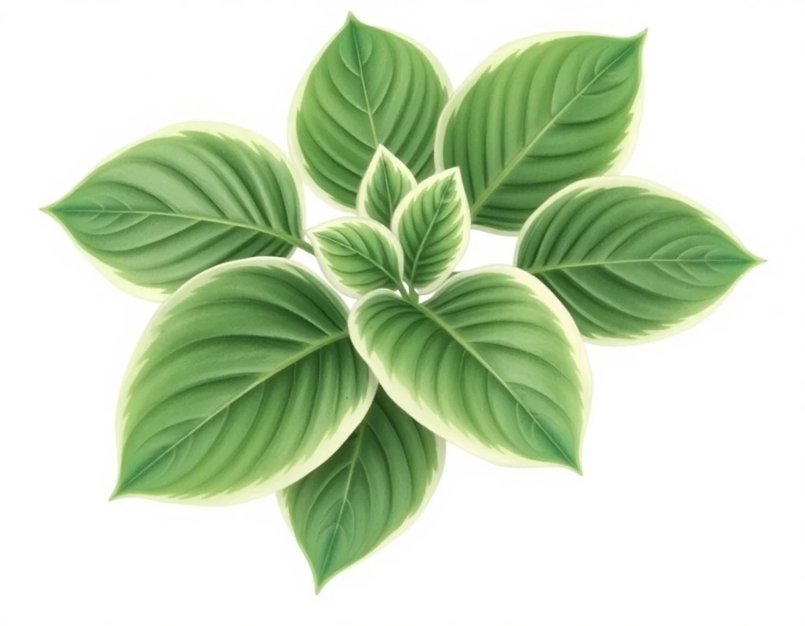 Watercolor illustration of Hosta 'My Girl'