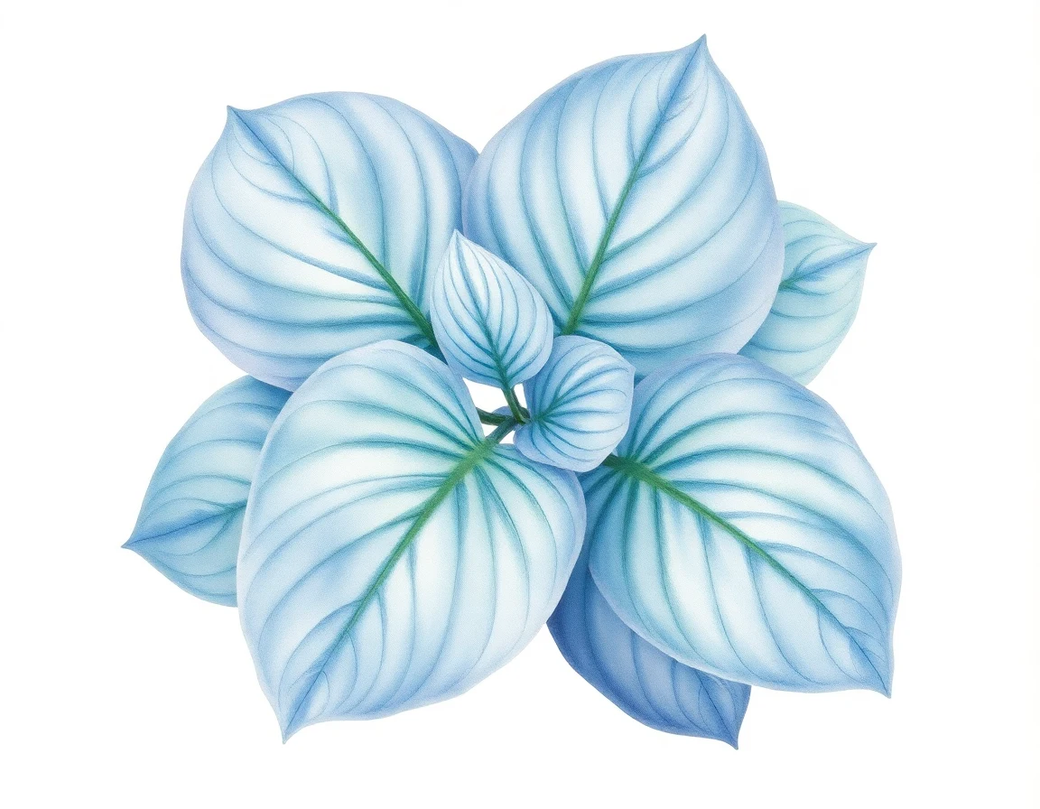 Watercolor illustration of Hosta 'My Julie'