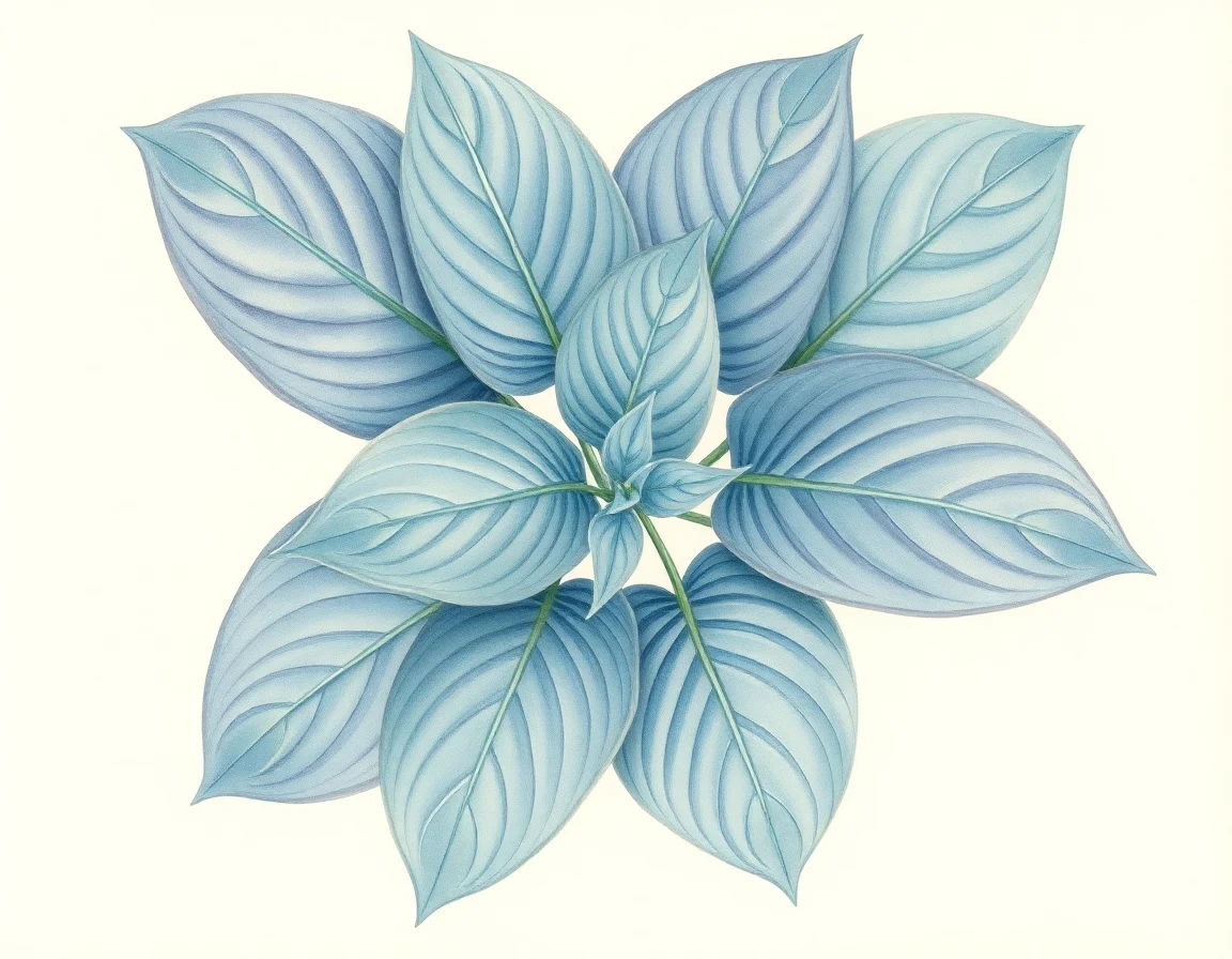 Watercolor illustration of Hosta 'My Love Dorothy'
