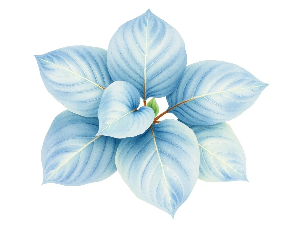 Watercolor illustration of Hosta 'Natalie'