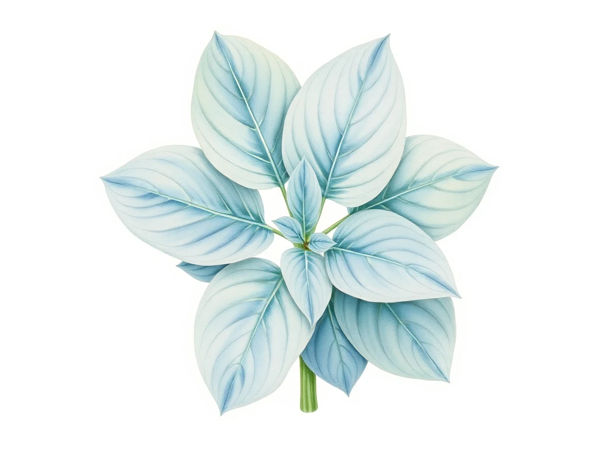 Watercolor illustration of Hosta 'Nello and Patrasche'