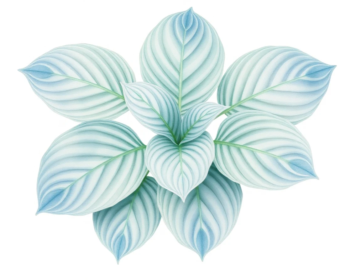 Watercolor illustration of Hosta 'Nikkma'