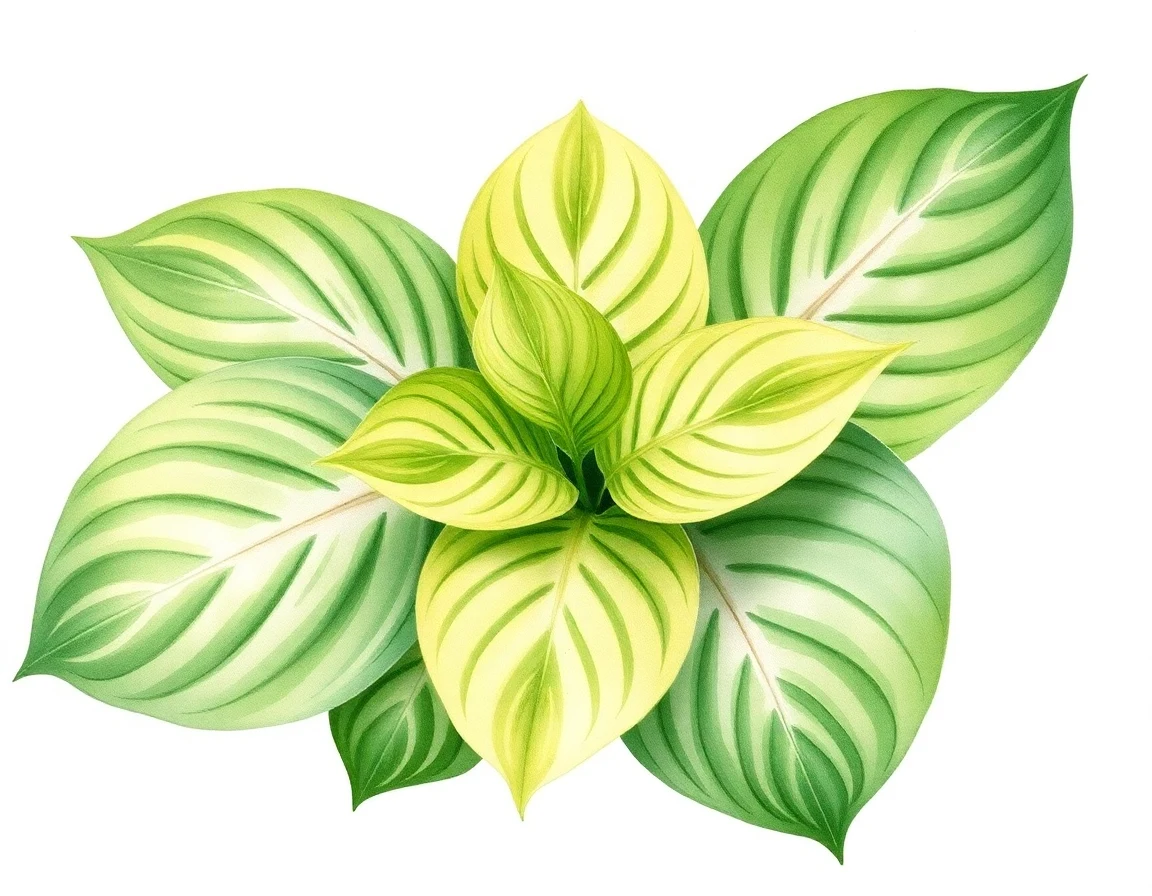 Watercolor illustration of Hosta 'Nokogiriyama'