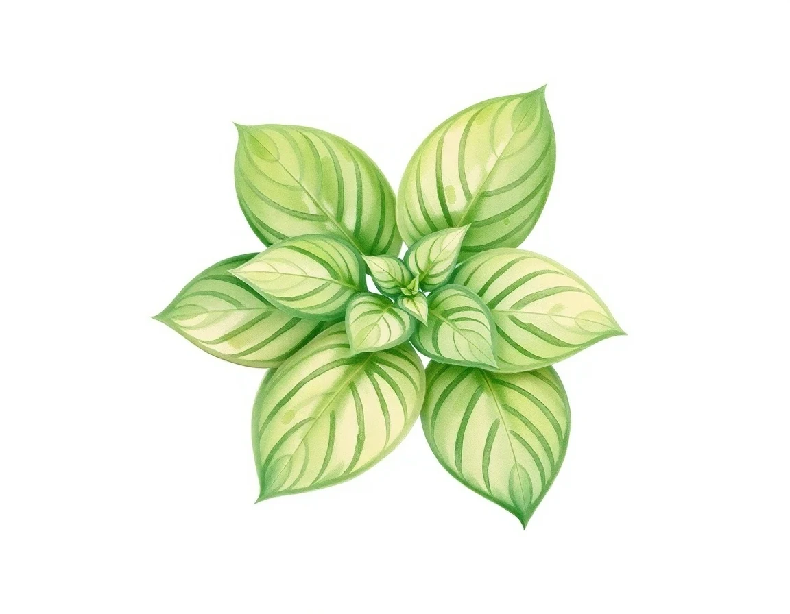 Watercolor illustration of Hosta 'Obsession'