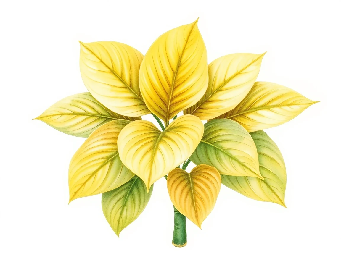 Watercolor illustration of Hosta 'Ogon Amagi Iwa'