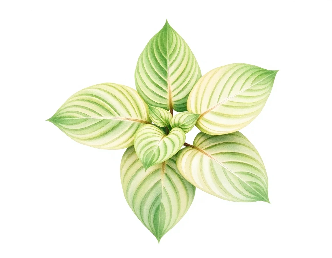 Watercolor illustration of Hosta 'Oh My Heart'