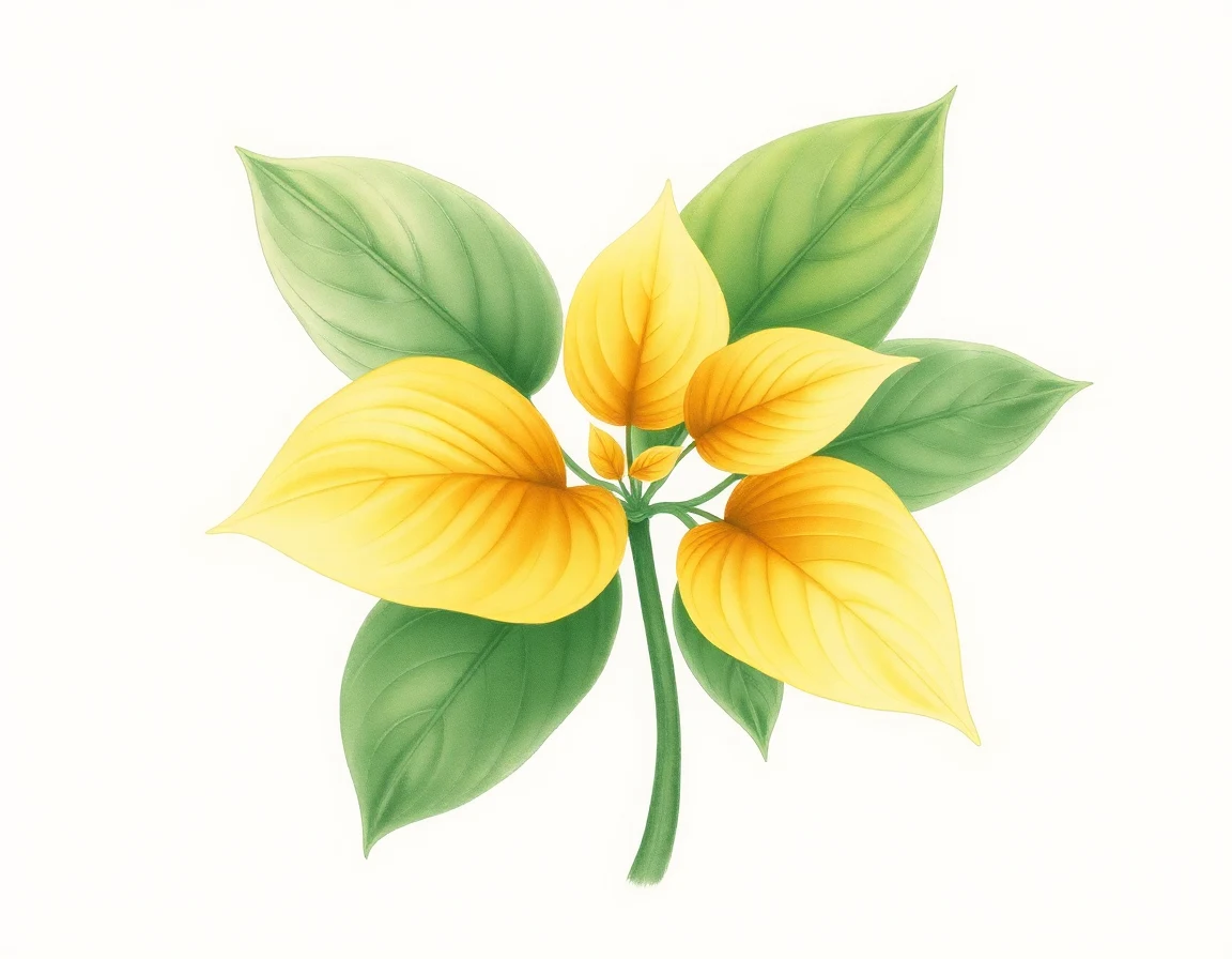 Watercolor illustration of Hosta 'Oh! Them Golden Slippers'