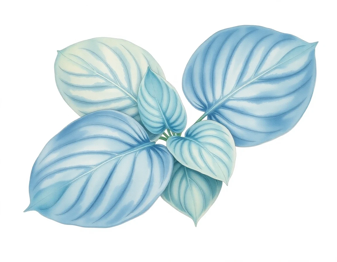 Watercolor illustration of Hosta 'OHS Love in the Mist'