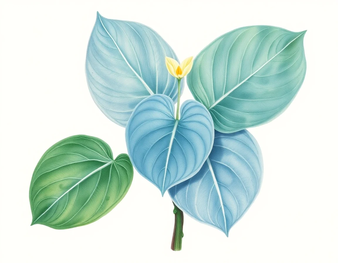 Watercolor illustration of Hosta 'Okobaji'