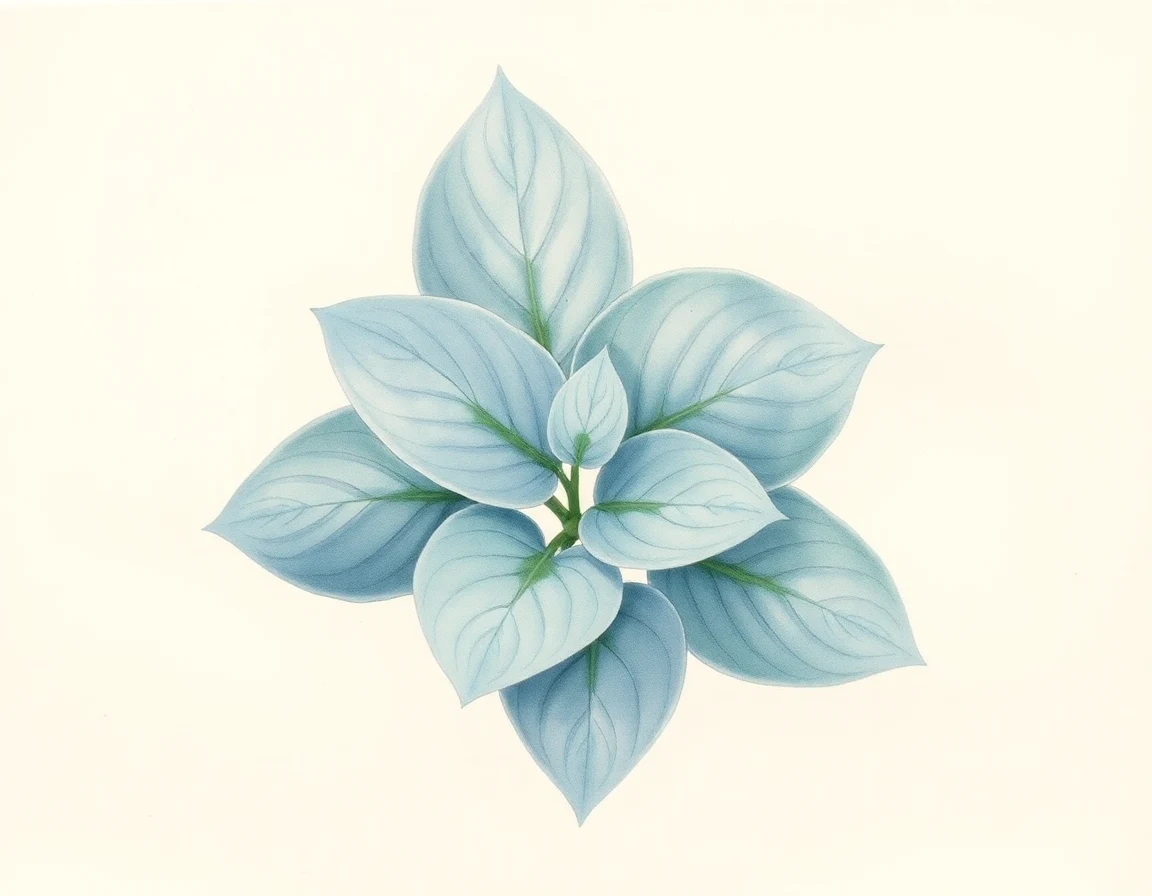 Watercolor illustration of Hosta 'Olympic Sunrise'
