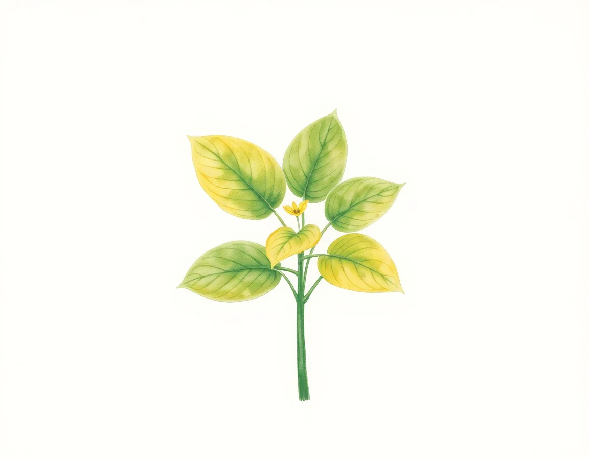 Watercolor illustration of Hosta 'Omatsu San Nishiki'