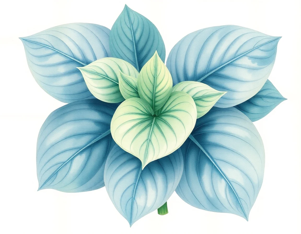 Watercolor illustration of Hosta 'OOME'