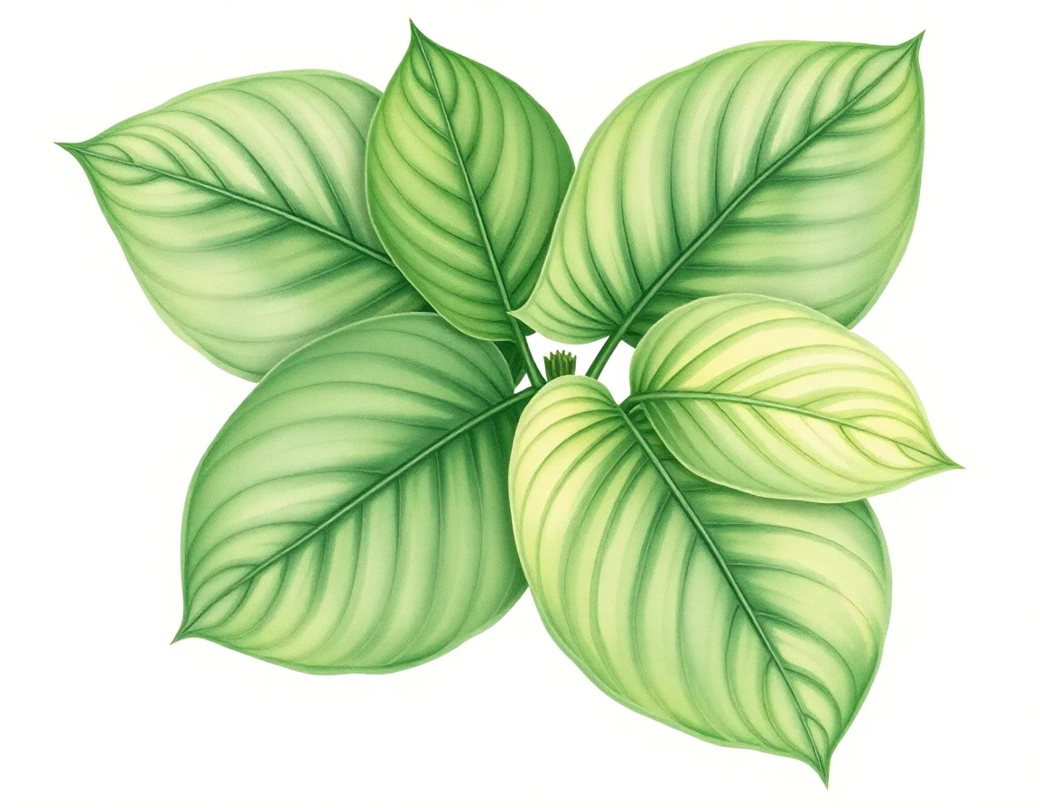 Watercolor illustration of Hosta 'Oracle'