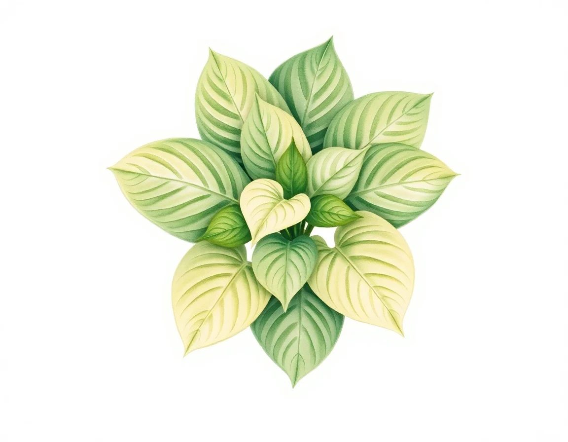 Watercolor illustration of Hosta 'Otome No Ka'
