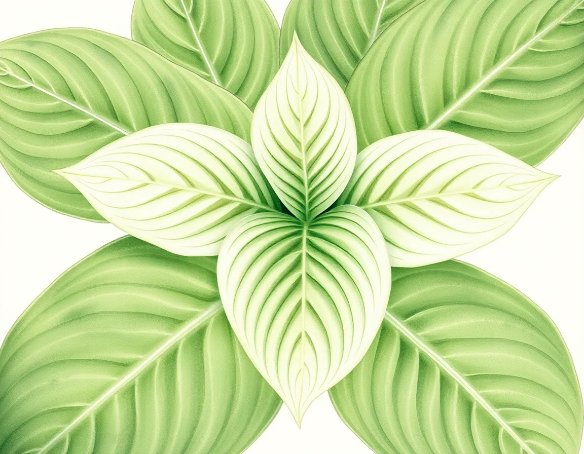 Watercolor illustration of Hosta 'Over the Moon'