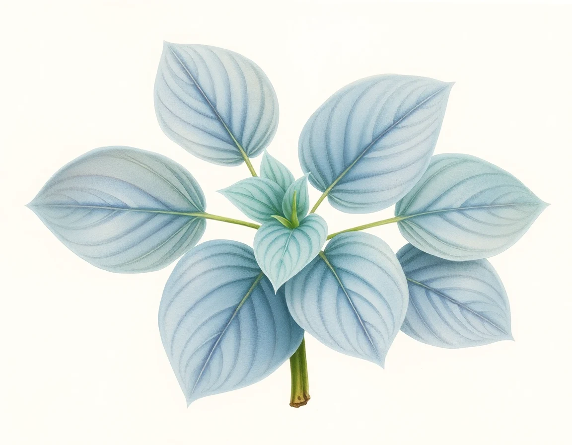 Watercolor illustration of Hosta 'Over the Waves'